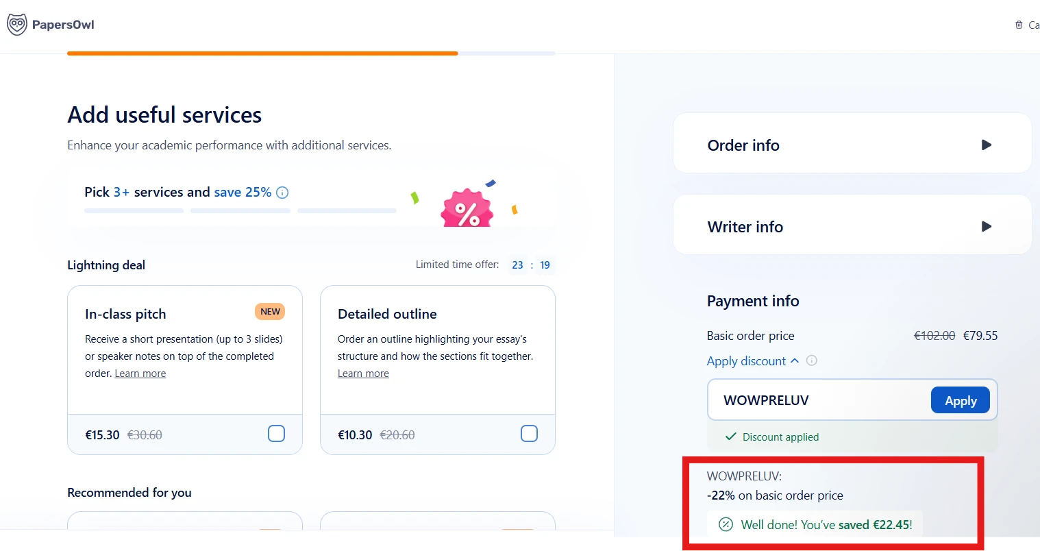 Papers Owl promo code WOWPRELUV verified Screenshot